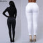 Jeans en denim déchirés skinny taille haute pour femmes