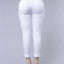 Jeans en denim déchirés skinny taille haute pour femmes