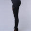 Jeans en denim déchirés skinny taille haute pour femmes
