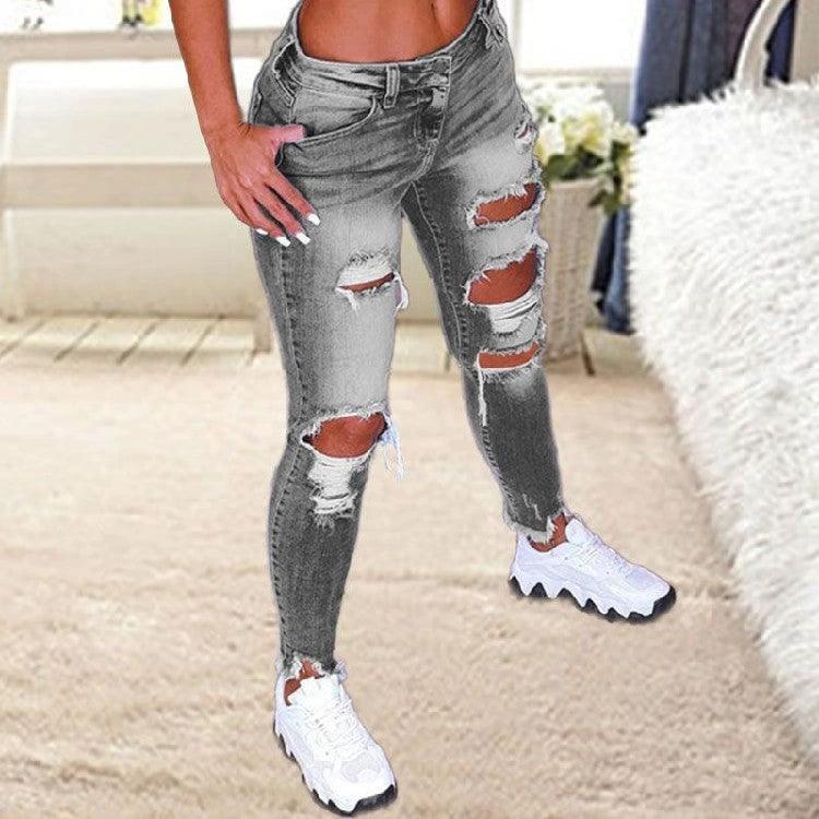 Brushed Stretch Denim Cargo Pants for Women - Stylish and Comfortable
