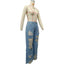 Burnt Flower High Waist Jeans - Trendy Women's Casual Denim Trousers