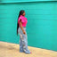 Jeans en Denim Élegants à Découpes pour Femmes - Taille Haute Slim Fit
