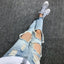 Men's Summer Big Ripped Oversized Cropped Jeans