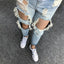 Men's Summer Big Ripped Oversized Cropped Jeans