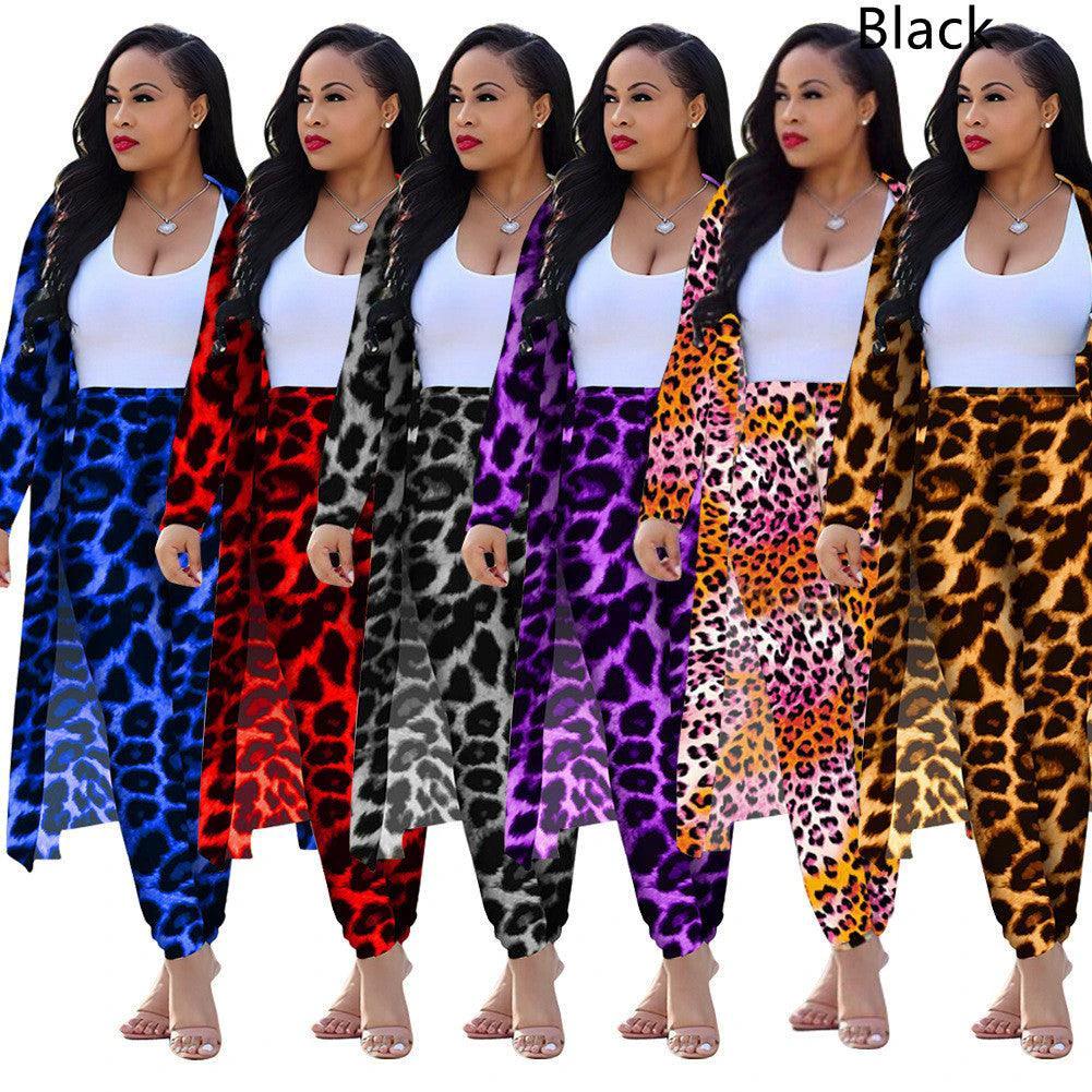Saco de Mujer de Manga Larga con Estampado de Leopardo