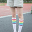 Women's Striped Knee-High Cotton Socks