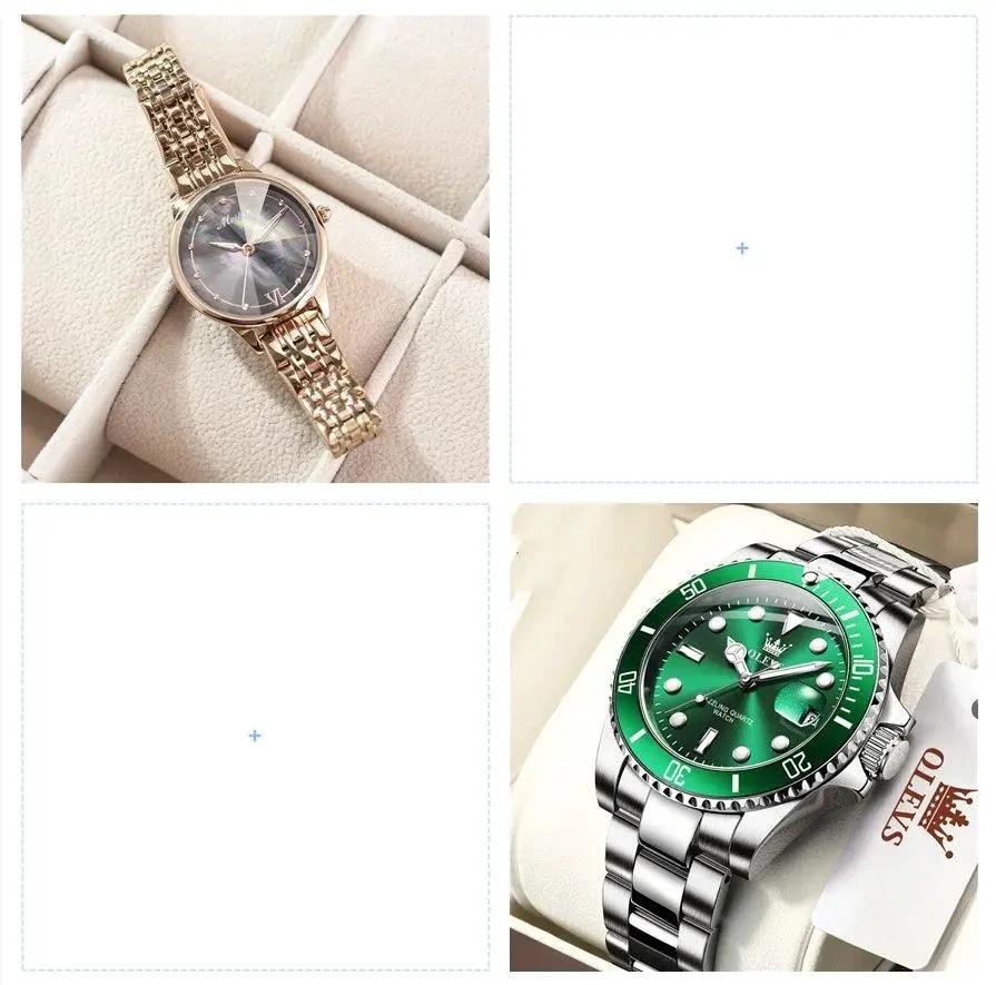 Montre à Quartz de Luxe pour Femme avec Accents en Diamant