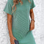 Mandy Ribbed Striped Short Sleeve Mini Tee Dress