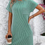 Mandy Ribbed Striped Short Sleeve Mini Tee Dress