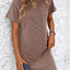 Mandy Ribbed Striped Short Sleeve Mini Tee Dress