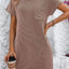 Mandy Ribbed Striped Short Sleeve Mini Tee Dress