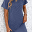 Mandy Ribbed Striped Short Sleeve Mini Tee Dress
