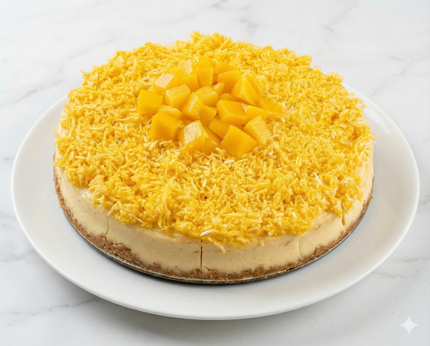 Gâteau au fromage à la noix de coco et à la mangue sans sucre d'Andy Anand - Dessert gourmet