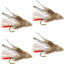 Premium White Marabou Muddler Minnow Streamer Flies - Set of 4 Size 8 - Korvel