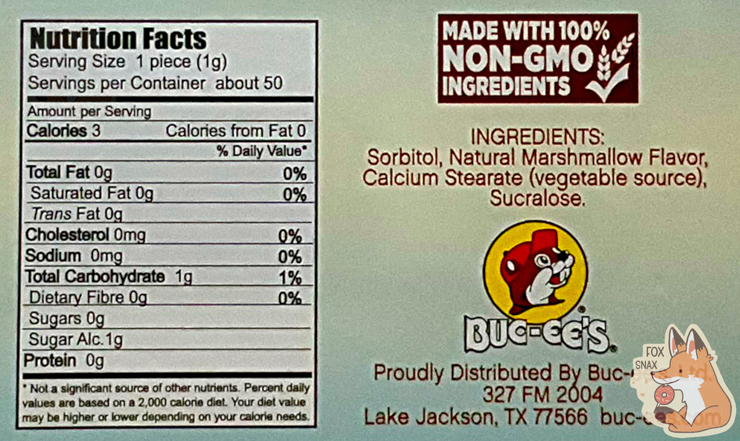 Bonbons à la menthe et guimauve Buc-ee's - Délice sans sucre