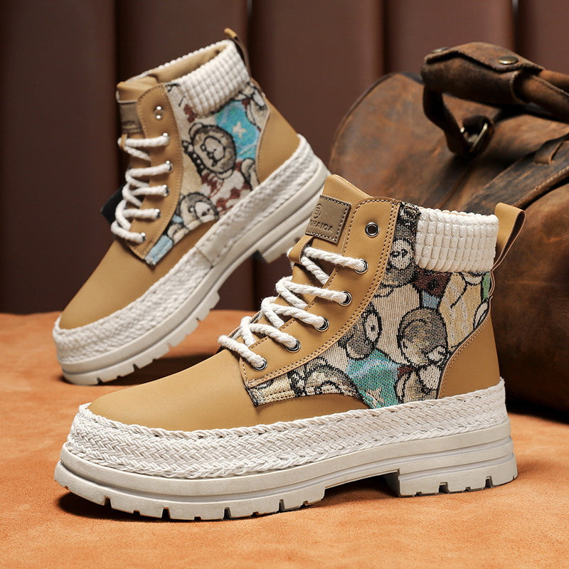 Martin boots men's shoes casual versatile men's shoes new trend workwear boots high top shoes men's shoes - Korvel
