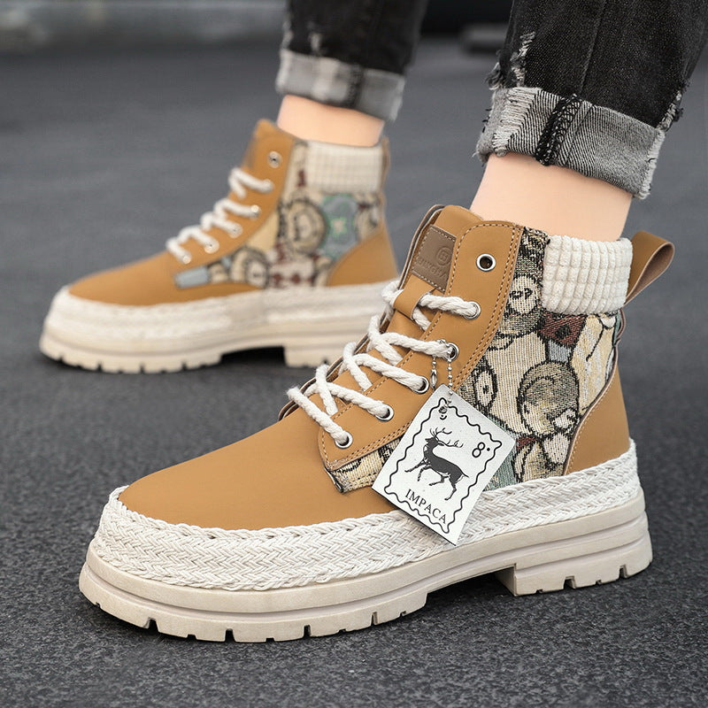 Martin boots men's shoes casual versatile men's shoes new trend workwear boots high top shoes men's shoes - Korvel
