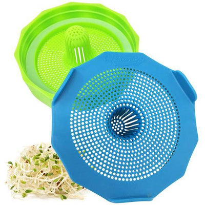 Home Sprouting Made Easy - 2 Pack Bean Sprouting Lids - Korvel