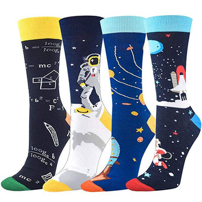 Math Print Men's Socks Space Leisure In Tube Socks Autumn And Winter New Style Cotton Socks Trendy Socks - Korvel