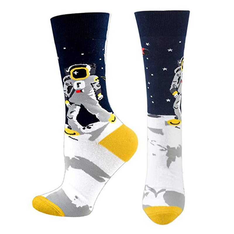 Math Print Men's Socks Space Leisure In Tube Socks Autumn And Winter New Style Cotton Socks Trendy Socks - Korvel