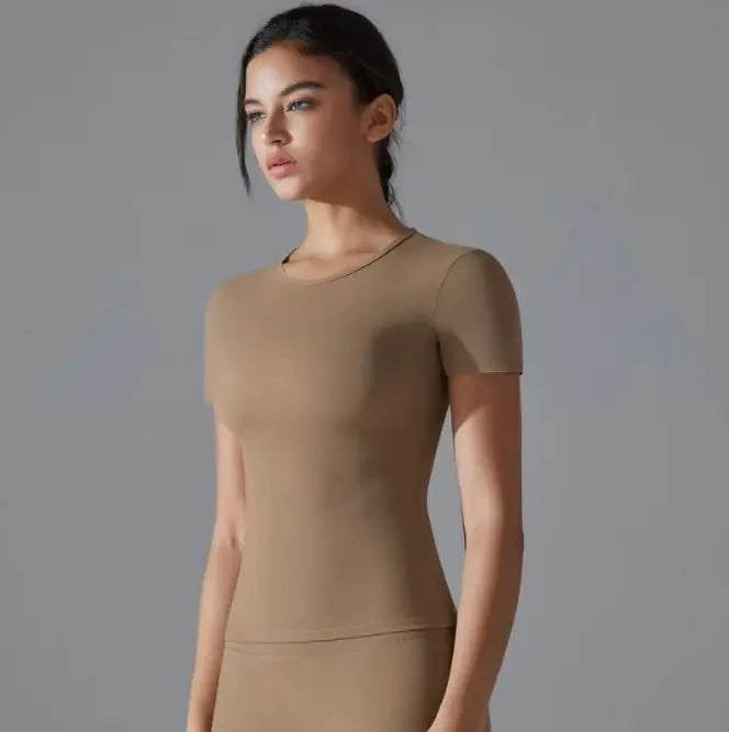 T-shirt de sport unie pour femmes