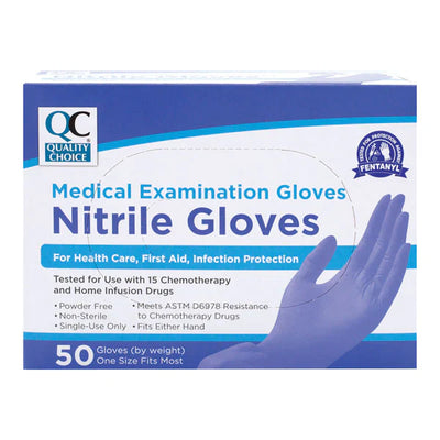 Nitrile Exam Gloves - Latex Free, 50 Count