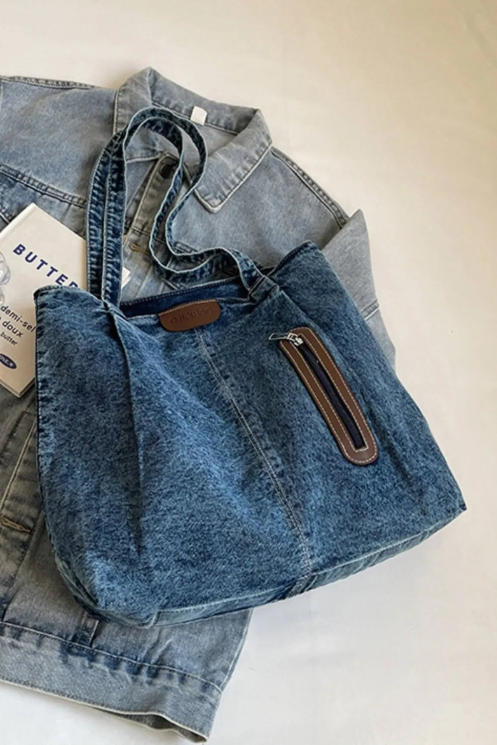 Medium Denim Tote Bag - Korvel
