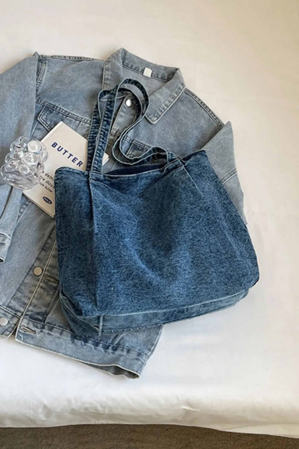 Medium Denim Tote Bag - Korvel