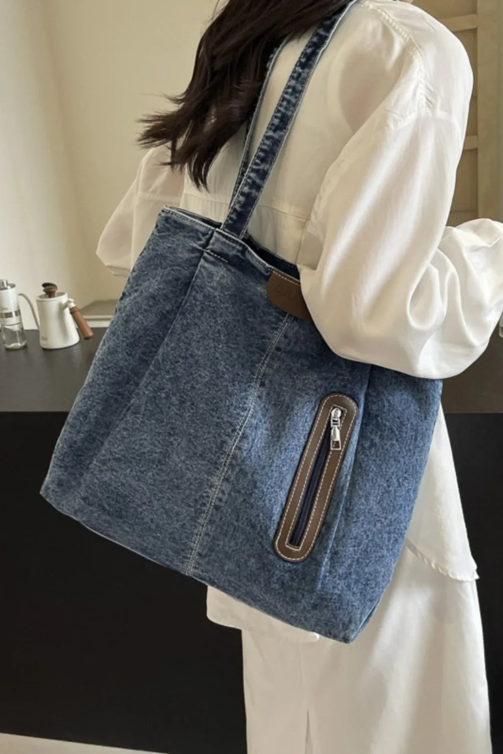 Medium Denim Tote Bag - Korvel