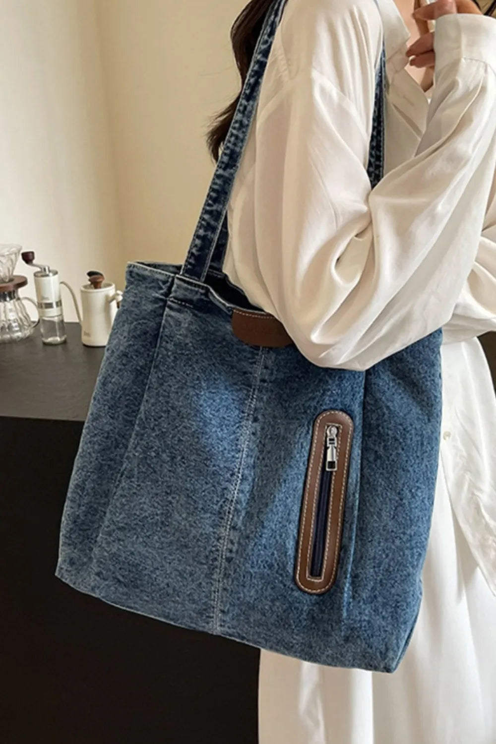Medium Denim Tote Bag - Korvel