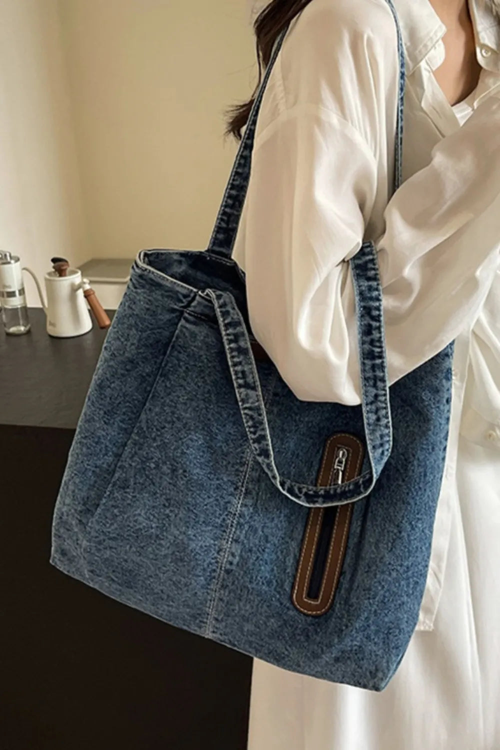 Medium Denim Tote Bag - Korvel