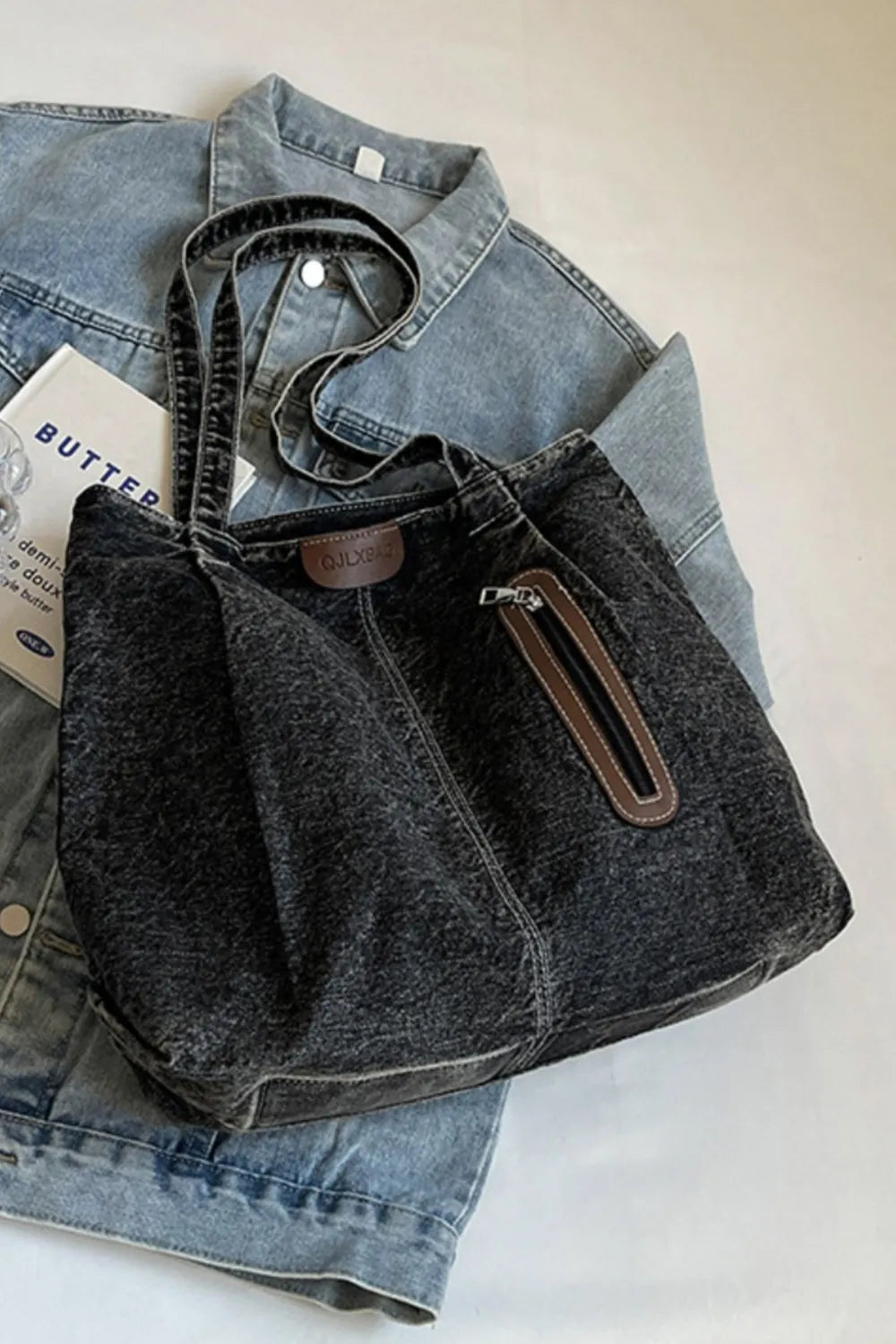 Medium Denim Tote Bag - Korvel