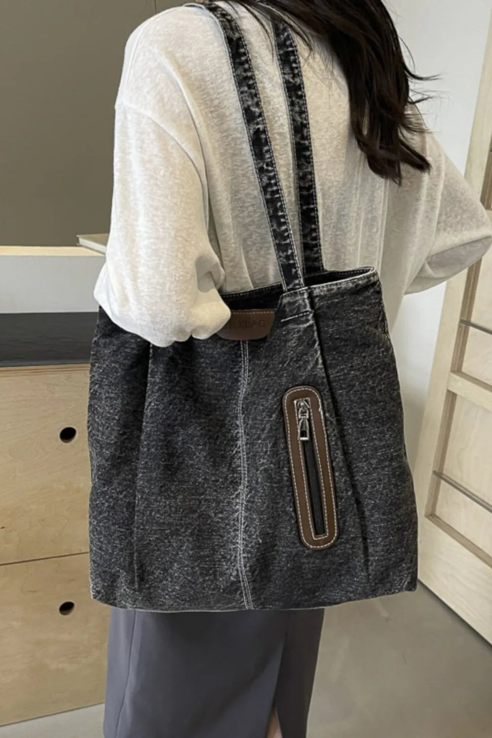 Medium Denim Tote Bag - Korvel