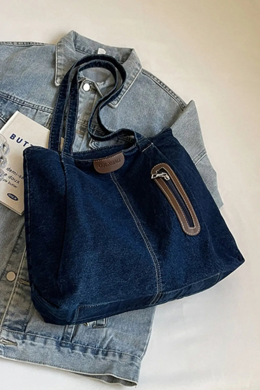 Medium Denim Tote Bag - Korvel