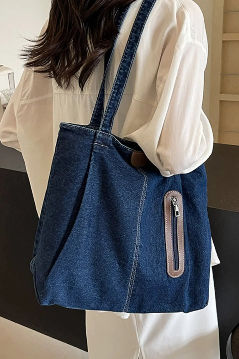 Medium Denim Tote Bag - Korvel