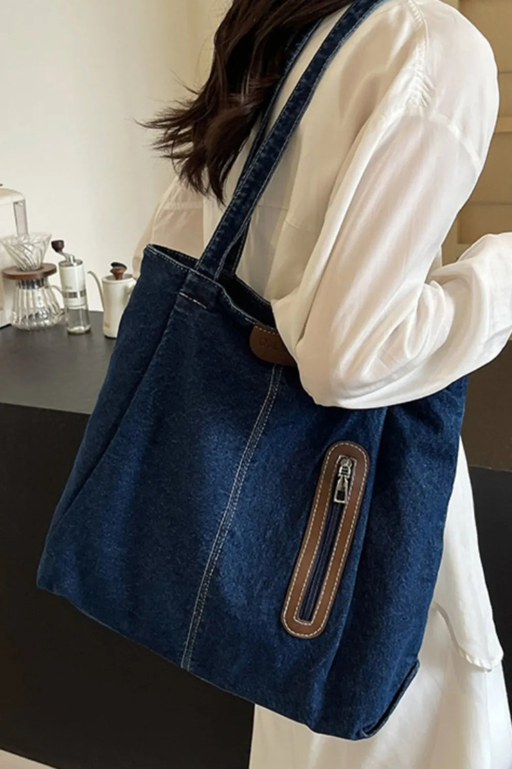 Medium Denim Tote Bag - Korvel
