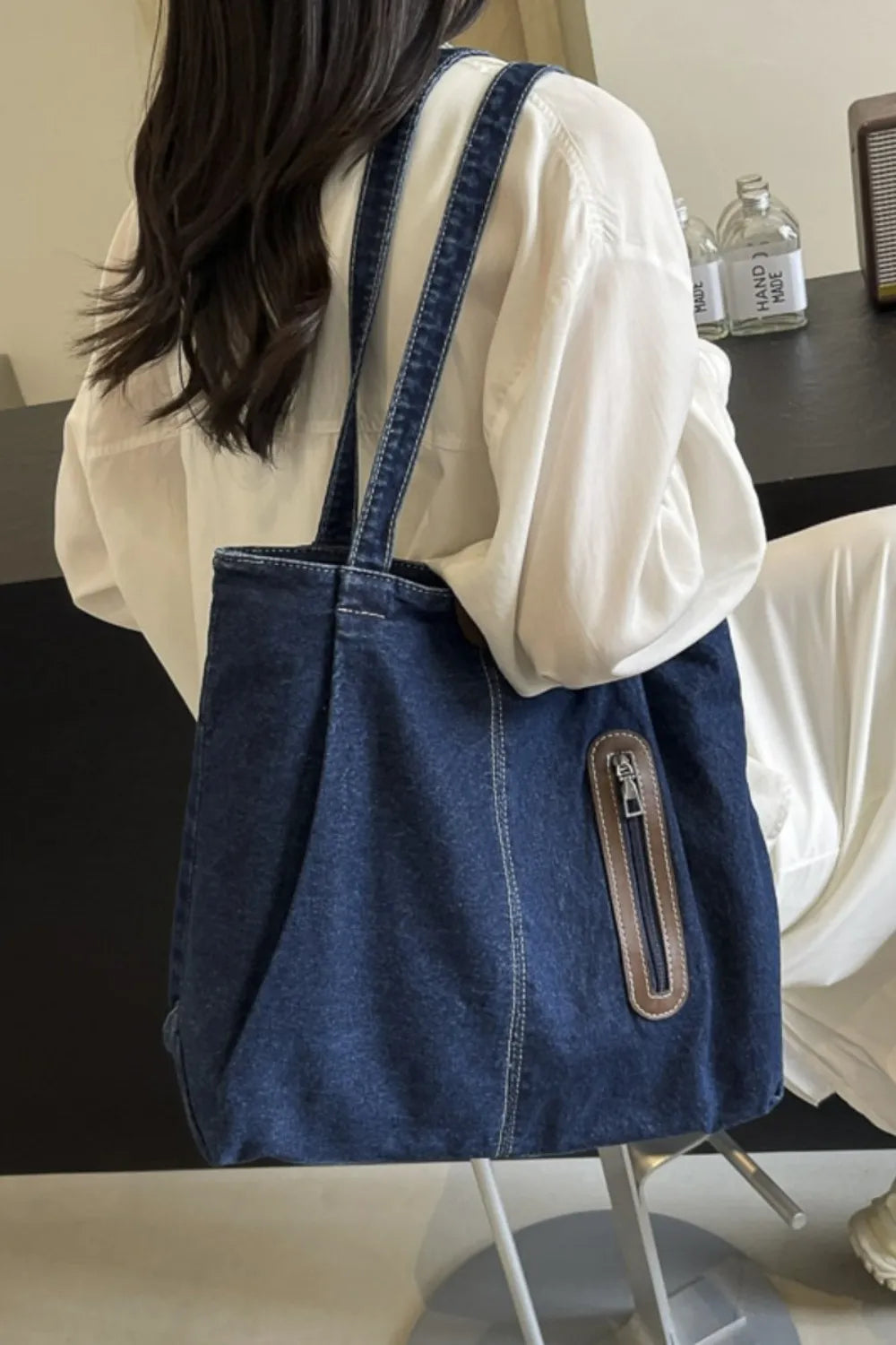 Medium Denim Tote Bag - Korvel