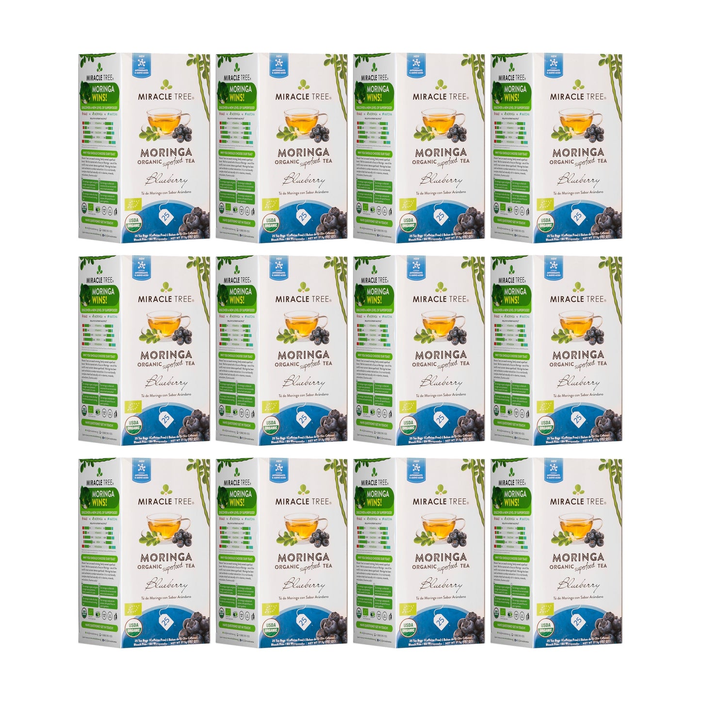Organic Moringa Tea with Blueberry Flavor