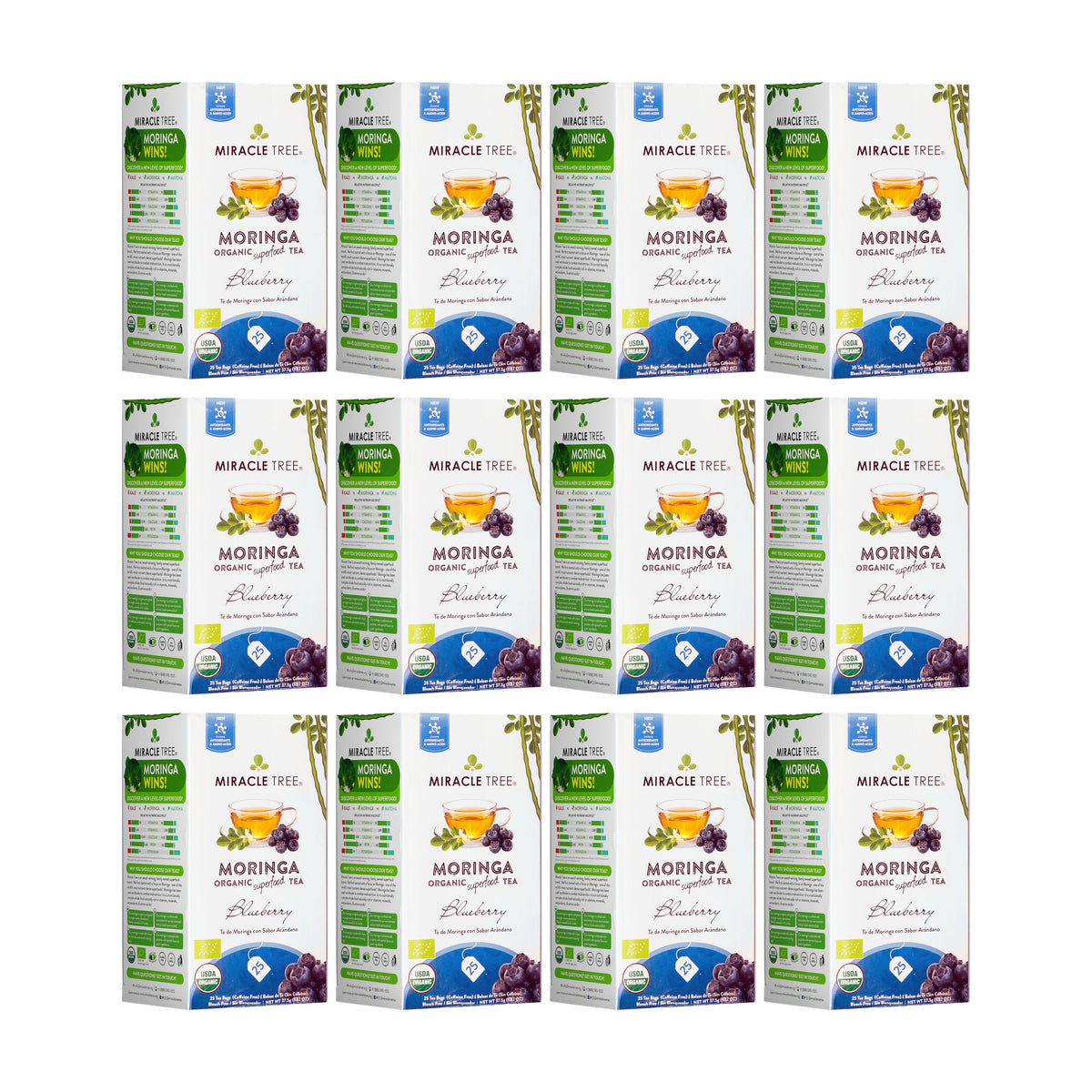 Organic Moringa Tea with Blueberry Flavor