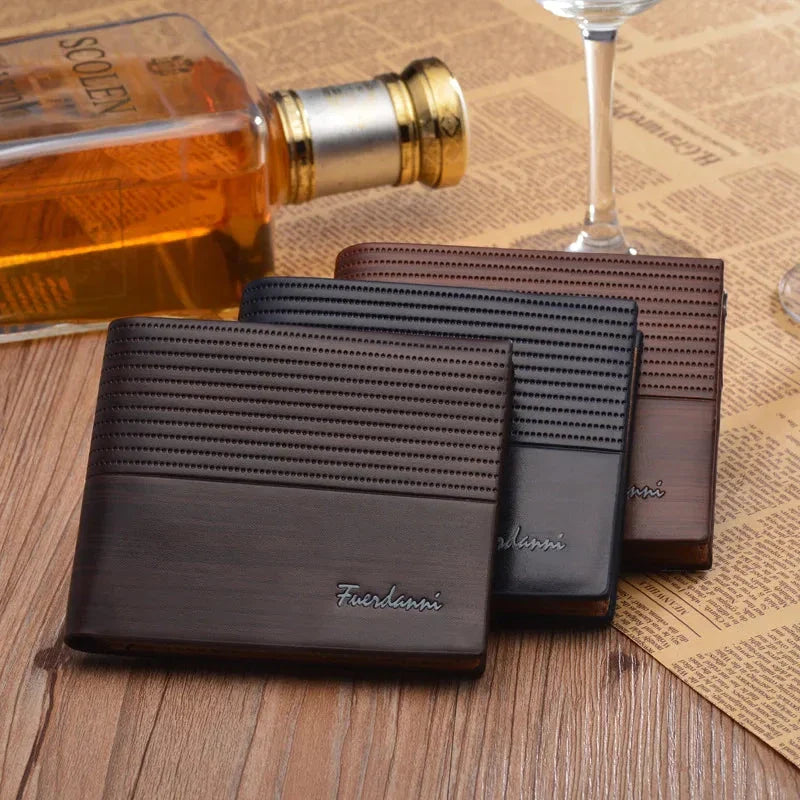 Men Leather Brand Luxury Wallet Short Slim Male Purses Money Clip Credit Card Dollar Price Portomonee Carteria - Korvel