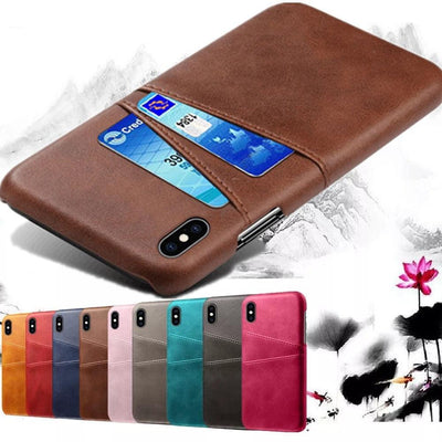 Luxury Leather Card Holder Case for iPhone 14 Pro & 13 Pro Max