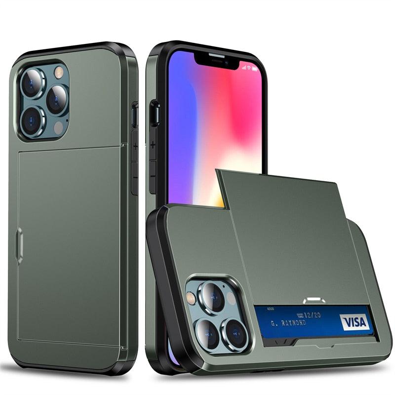 Luxury Wallet Card Holder Case for iPhone 13 Pro & 12 Pro Max