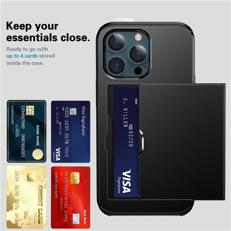 Luxury Wallet Card Holder Case for iPhone 13 Pro & 12 Pro Max