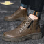 Men Retro Work Ankle Boots Autumn Winter Thick Bottom High Top Casual Boots Leather Boots Chelsea Desert Waterproof  Boots Male - Korvel