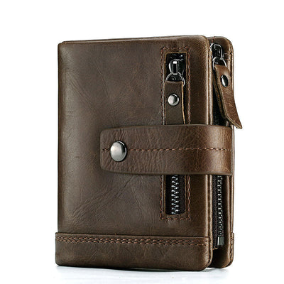 Premium Leather Zipper Buckle Wallet for Men