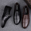 Men's bean shoes, genuine leather, fashionable, trendy, casual, youth flat bottom, low top lazy shoes - Korvel