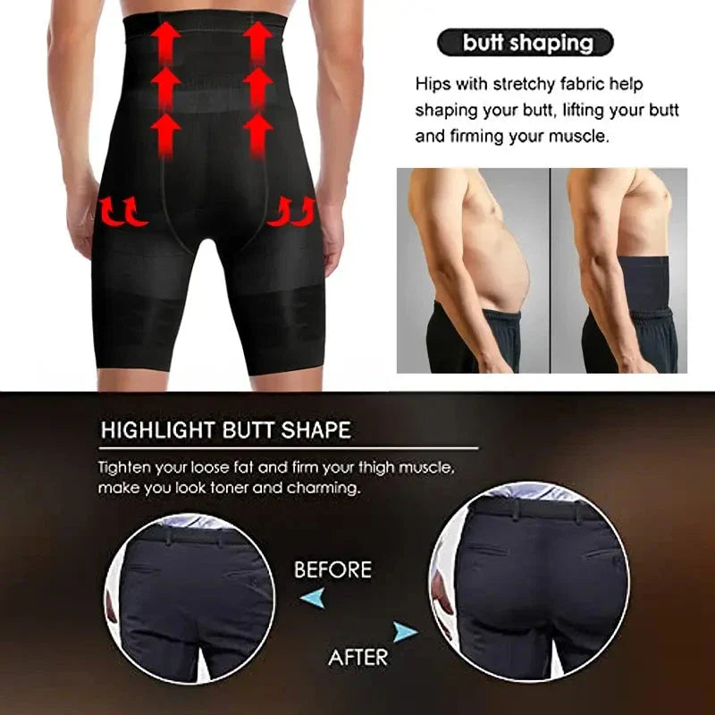 Men's High Waist Body Shaper Shorts