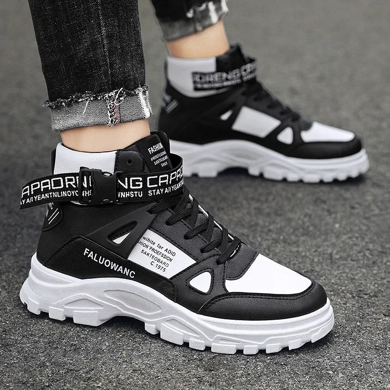 Men's Boots New Casual Fashion Men's Ankle Boots  Retro Sports Platform Sole Heightening Ankle Men Boots Lace-up Shoes for Men - Korvel