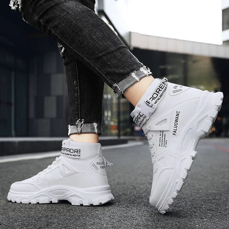 Men's Boots New Casual Fashion Men's Ankle Boots  Retro Sports Platform Sole Heightening Ankle Men Boots Lace-up Shoes for Men - Korvel