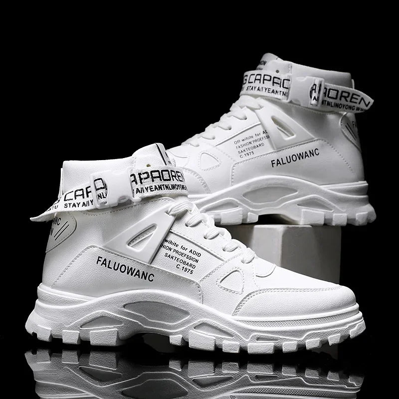 Men's Boots New Casual Fashion Men's Ankle Boots  Retro Sports Platform Sole Heightening Ankle Men Boots Lace-up Shoes for Men - Korvel